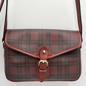 POLO RALPH LAUREN Vintage Plaid Tartan Crossbody Saddlebag